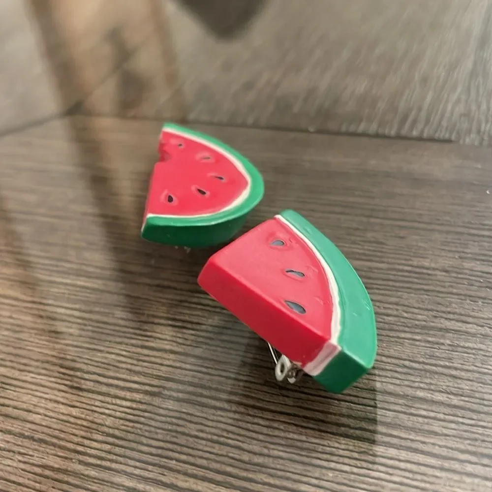 Vintage 1980’s Resign Watermelon Fruit Pins